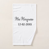 シンプルミニマルThro氏の名前の年のモノグラム夫人 バスタオルセット (ハンドタオル)
