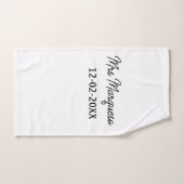 シンプルミニマルThro氏の名前の年のモノグラム夫人 バスタオルセット (ハンドタオル)