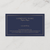 シンプルミニマルTin金ゴールド縁どオンブルー 名刺 (裏面)