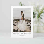 シンプルミニマ最高のリストの日の写真結婚の サンキューカード (スタンド正面)