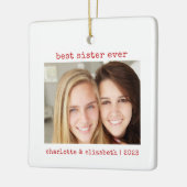 シンプルミニマ最高のリスト姉妹Ever写真 セラミックオーナメント (左)