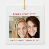 シンプルミニマ最高のリスト姉妹Ever写真 セラミックオーナメント (裏面)