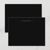 シンプルミニマ無地のリスト黒金ゴールドパーソナライズされた ノートカード (正面/裏面)