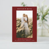 シンプルミニマ結婚したリスト&メリークリスマスカード サンキューカード (スタンド正面)