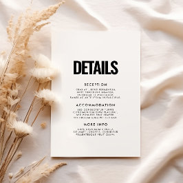 シンプルミニマ結婚リストのゲスト情報 エンクロージャーカード