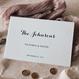 シンプルミニマ結婚リストのゴールドフォイルのゲストブック ゲストブック