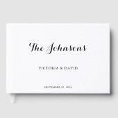 シンプルミニマ結婚リストのゴールドフォイルのゲストブック ゲストブック (正面)