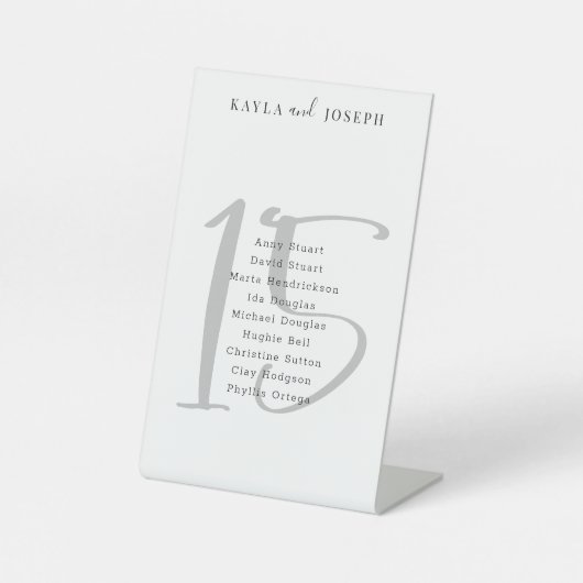 シンプルミニマ結婚リストのテーブル番号15 台座サイン (正面)