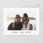 シンプルミニマ結婚リストの写真救の日付 案内ポストカード (正面)