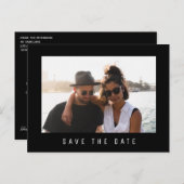シンプルミニマ結婚リストの写真救の日付 案内ポストカード (正面/裏面)