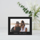 シンプルミニマ結婚リストの写真救の日付 案内ポストカード (スタンド正面)