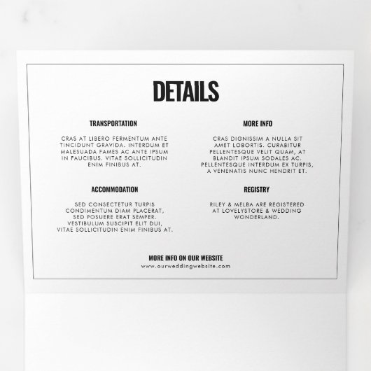 シンプルミニマ結婚リストの写真 三つ折り招待状 (内部最初)