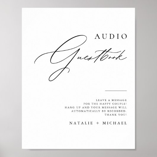 シンプルミニマ結婚リストの電話帳の看板 ポスター (正面)