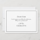 シンプルミニマ結婚リストのBridesmaid提案カード 招待状 (裏面)