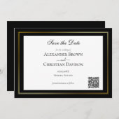 シンプルミニマ結婚リストのQRコード 招待状 (正面/裏面)