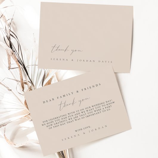 シンプルミニマ結婚リストサンキューカード サンキューカード