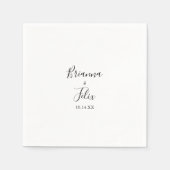 シンプルミニマ結婚リストナプキン スタンダードカクテルナプキン (正面)