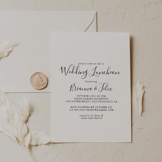 シンプルミニマ結婚リストブライダルシャワー 招待状