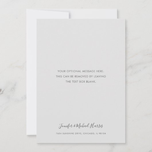 シンプルミニマ結婚リスト写真 サンキューカード (裏面)