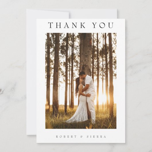 シンプルミニマ結婚リスト写真 サンキューカード (正面)