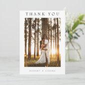 シンプルミニマ結婚リスト写真 サンキューカード (スタンド正面)