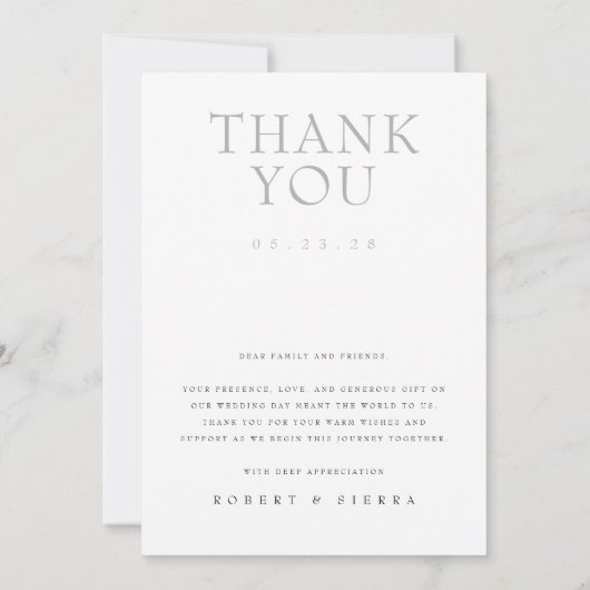 シンプルミニマ結婚リスト写真 サンキューカード (裏面)
