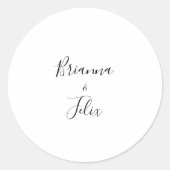 シンプルミニマ結婚リスト封筒用シール ラウンドシール (正面)
