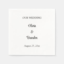 シンプルミニマ結婚リスト紙ナプキン スタンダードカクテルナプキン