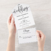 シンプルミニマ結婚リスト輪 オールインワン招待状 (貼ってはがせる)