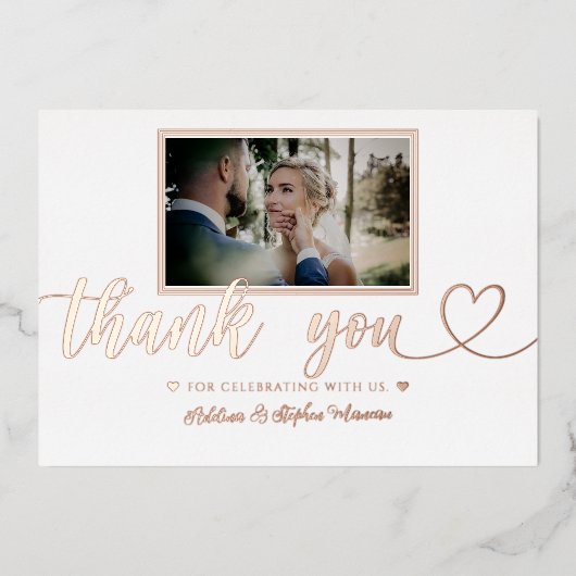 シンプルミニマ結婚リスト金箔サンキューカード 箔シーズンカード (正面)