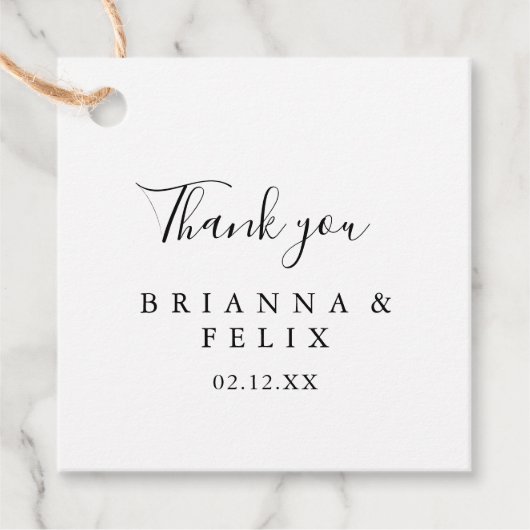 シンプルミニマ結婚リスト フェイバータグ (正面)