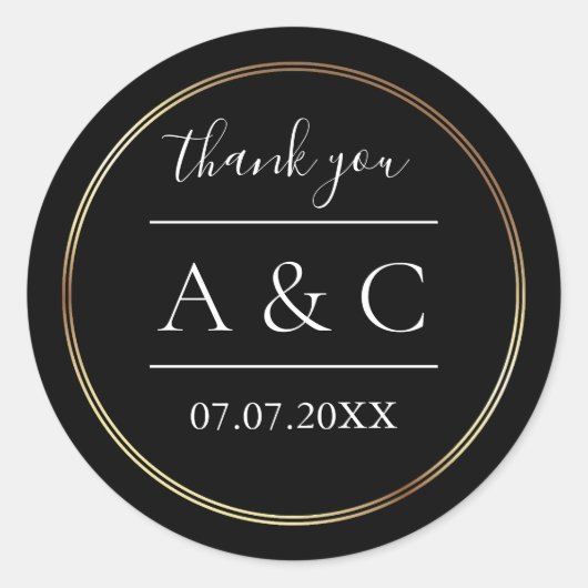 シンプルミニマ結婚リスト ラウンドシール (正面)