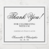 シンプルミニマ結婚リストThank You Black & White ビールラベル (シングルラベル)