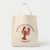 シンプルミニマ航海のリスト水カラー赤ロブスター トートバッグ (正面)