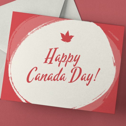 シンプルミニマ赤と白リストメープルリーフ ポストカード