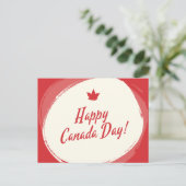 シンプルミニマ赤と白リストメープルリーフ ポストカード (スタンド正面)