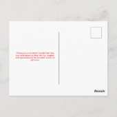 シンプルミニマ赤と白リストメープルリーフ ポストカード (裏面)