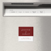 シンプルミニマ赤と白結婚リスト マグネット (インサイチュ (食洗機))