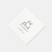 シンプルミニマ食べルドリンク私たちは結婚の スタンダードカクテルナプキン (角)