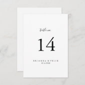 シンプルミニ結婚マリストの表番号 招待状 (正面/裏面)