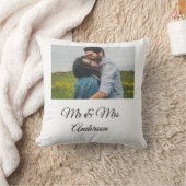 シンプルミミニマルス・アンド・ミセスがあなたの名前の写真を添える クッション (ブランケット)