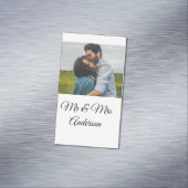 シンプルミミニマルス・アンド・ミセスがあなたの名前の写真を添える マグネット名刺 (インサイチュ)