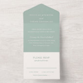 シンプルミュートグリーンエレガントな結婚式 オールインワン招待状 (内側)