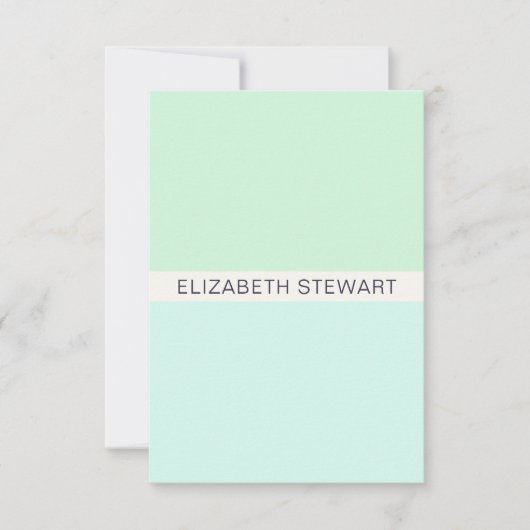 シンプルミントグモダンリーンアンドアクアプロフェッショナル ノートカード (正面)