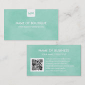 シンプルミントシックブティックモノグラムソーシャルメディア 名刺 (正面/裏面)