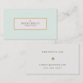 シンプルミントブルーヴィンテージミーツモダンスタイル 名刺 (正面/裏面)