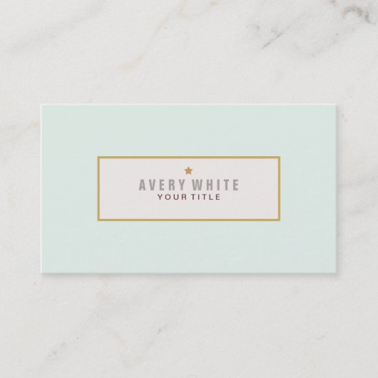 シンプルミントブルーヴィンテージミーツモダンスタイル 名刺 (正面)