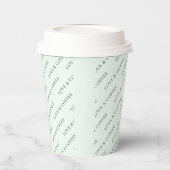 シンプルミントミニマルカスタム文字パターン 紙コップ (左)