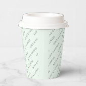 シンプルミントミニマルカスタム文字パターン 紙コップ (右)