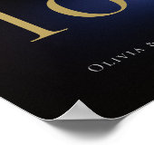 シンプルムーディブラックダークパープルユーカリ結婚ス ポスター (角)